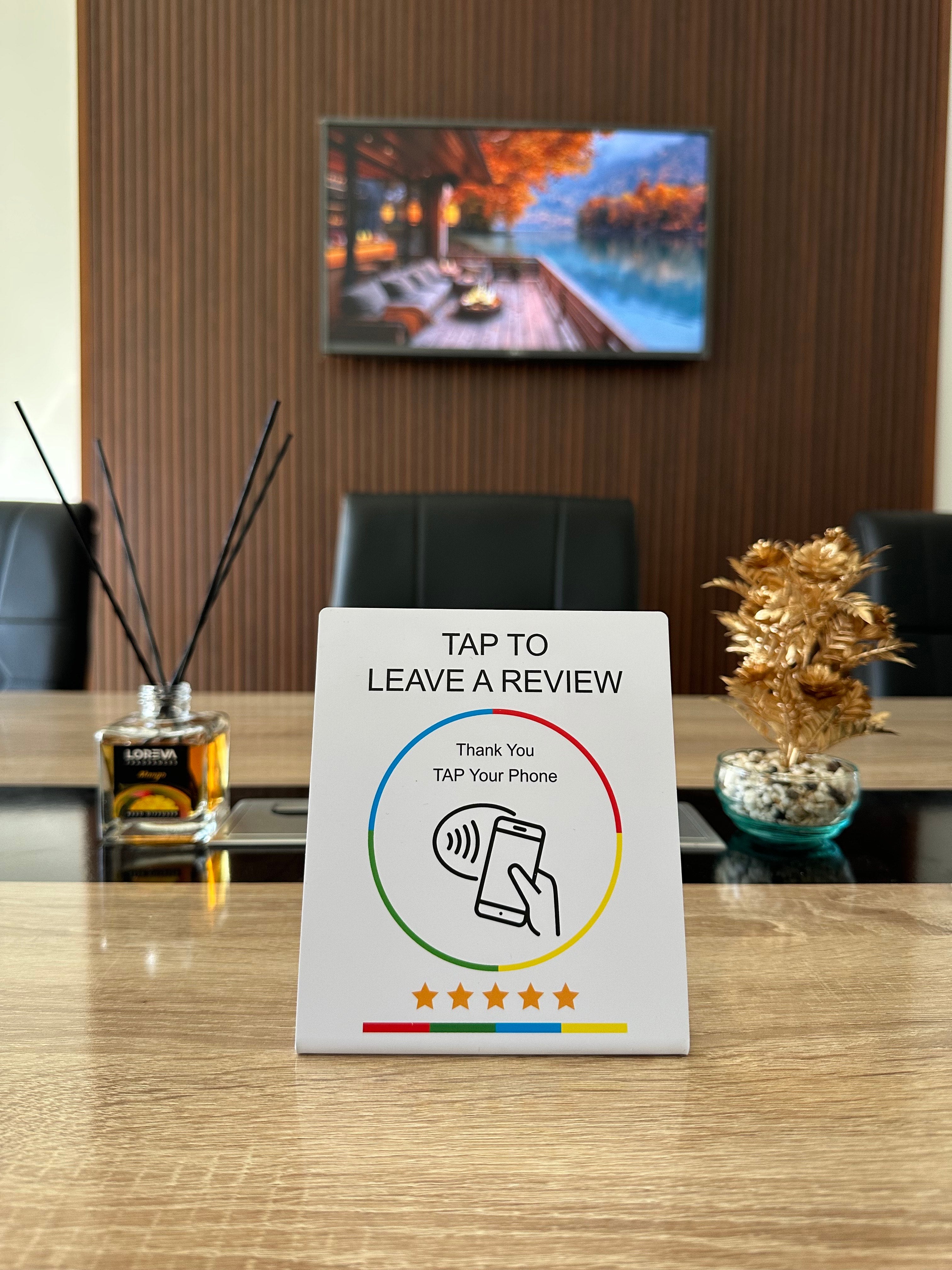 ⭐ Carte NFC de Table – “Tap to Leave a Review”